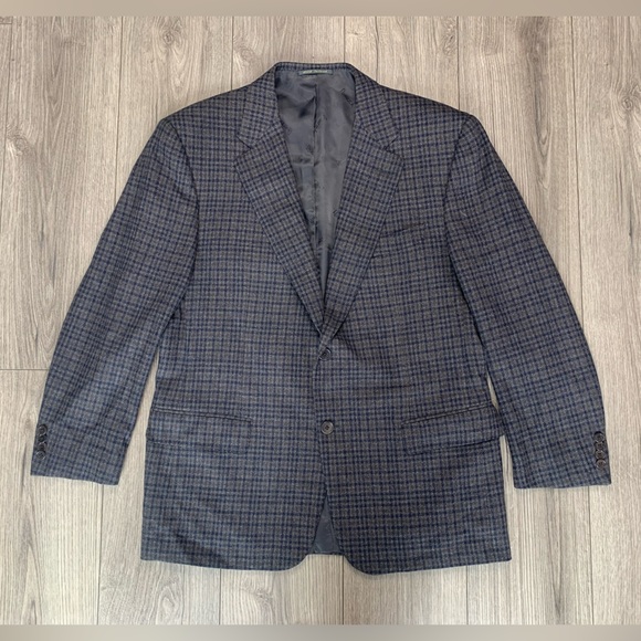 Ravazzolo Tattersall Sport Coat Wool & Cashmere Fratelli Tallia Italy Size 44R‎